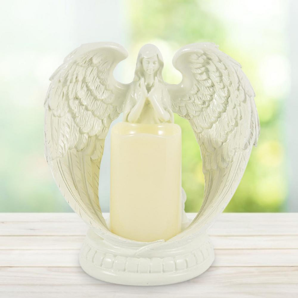 Resin Praying Guardian Wings Angel Candle Holder