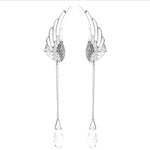 Silver Plated Angel Wing Drop Earrings