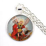 St Michael Crystal Pendant Necklace