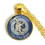 St Michael Crystal Pendant Necklace