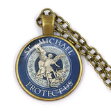 St Michael Crystal Pendant Necklace