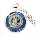 St Michael Crystal Pendant Necklace