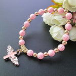 My Guardian Angel Wing Cross Beaded Bracelet