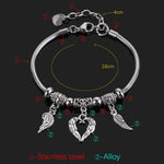 Silver Angel Wing Love Bracelet