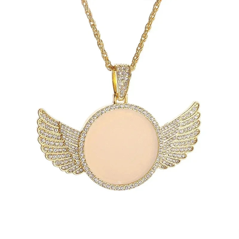 Angel Wings Mirror Ice Crystal Necklace