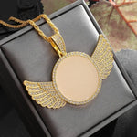 Angel Wings Mirror Ice Crystal Necklace