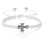 Silver Charm Jesus Cross Handmade Braid Bracelet