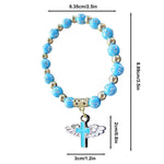 My Guardian Angel Wing Cross Beaded Bracelet