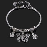 Silver Angel Wing Love Bracelet