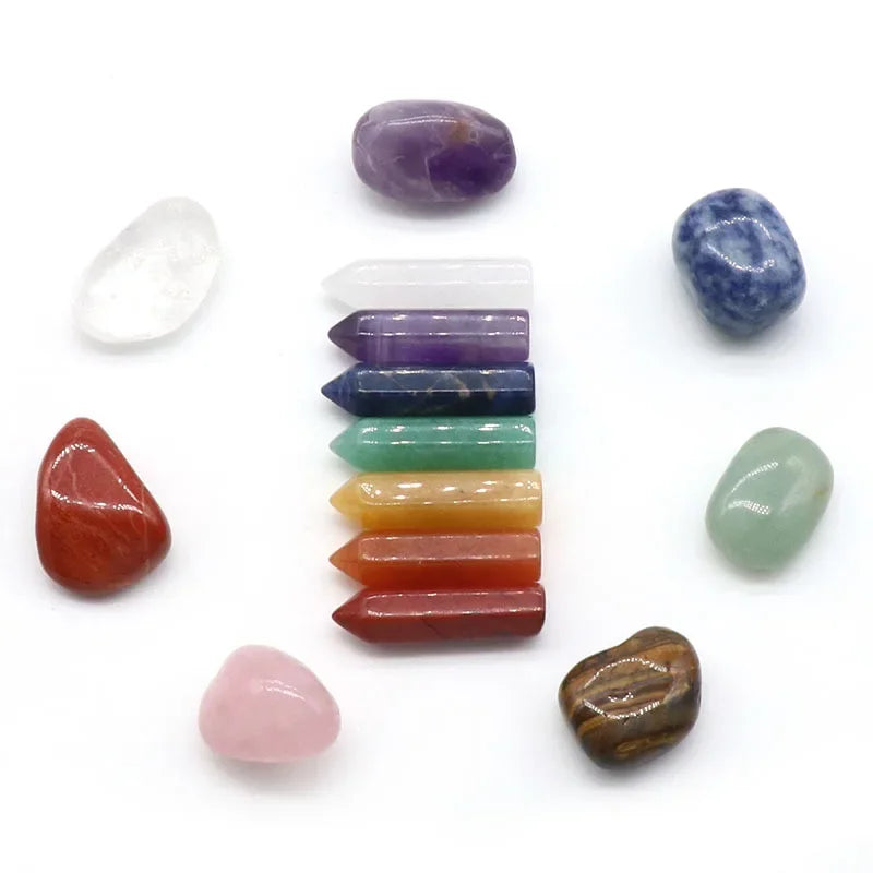 14 PCs Quartz Crystal Polished Gemstones Gift Box