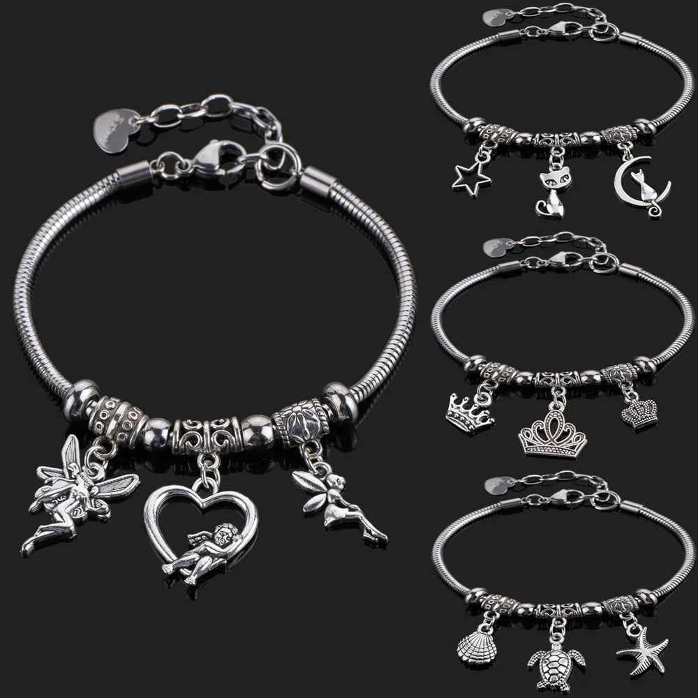 Silver Angel Wing Love Bracelet