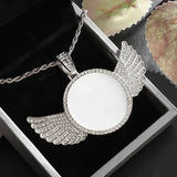 Angel Wings Mirror Ice Crystal Necklace