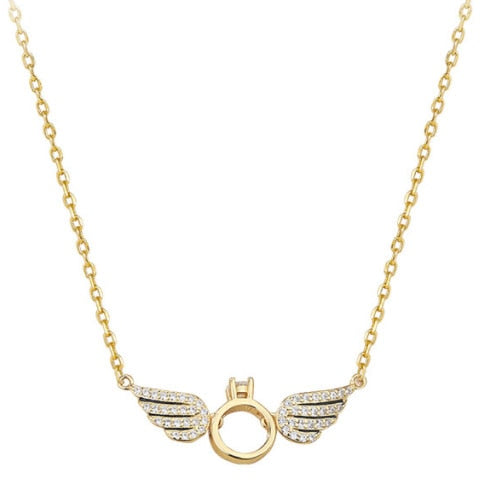 Guardian Angel Charm Rhinestone Necklace