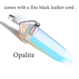 Opal quartz crystal pendant