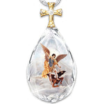 Archangel Michael Crystal Pendant Necklace