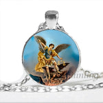 St Michael Crystal Pendant Necklace