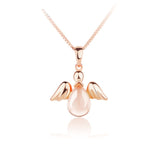 Ethiopian Opal Angel Wings Necklace